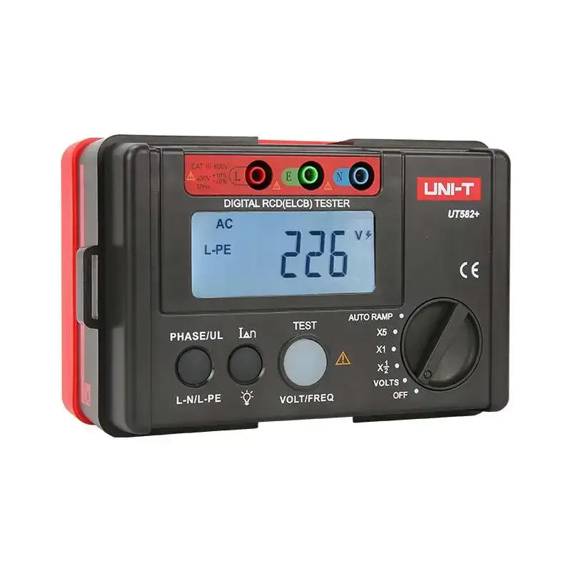جهاز اختبار RCD (ELCB) رقمي من UNI-T طراز UT582+