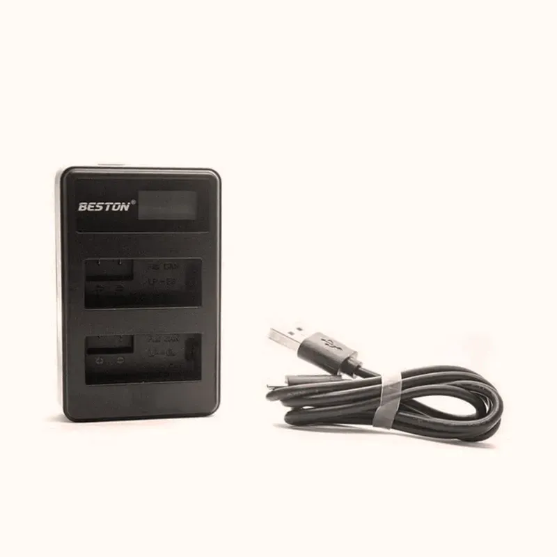 شاحن بطاريات مزدوج من BESTON لبطاريات Canon LP-E8 بمنفذ Micro USB