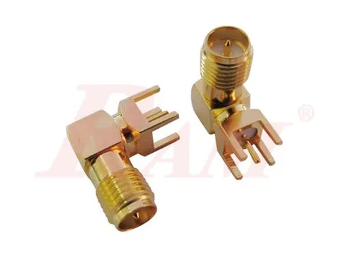 SMA Male Right-Angle PCB Connector 50Ω (SMA-JZ-WD-RP-14.5)