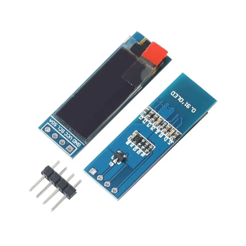 0.91 inch OLED Display 128x32 I2C 4-Pin Yellow Unsoldered