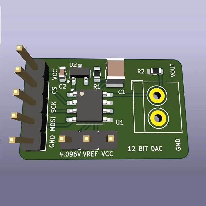 PCB for MCP4921E 12-bit SPI DAC Module