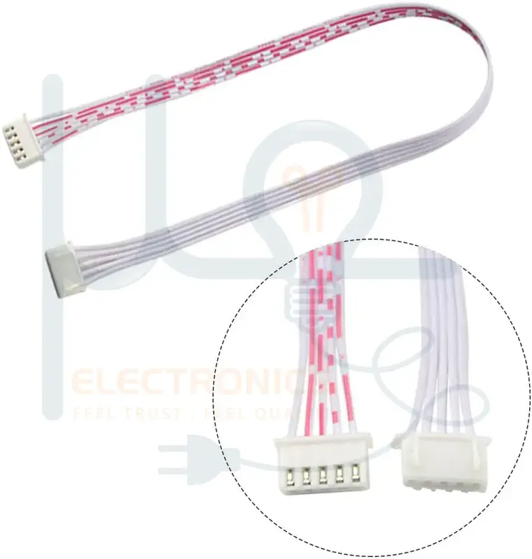JST XH 2.54 5-Pin Cable, Female to Female, 30 cm, White