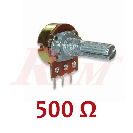 Rotary Potentiometer 500Ω 3-Pin Metal Shaft
