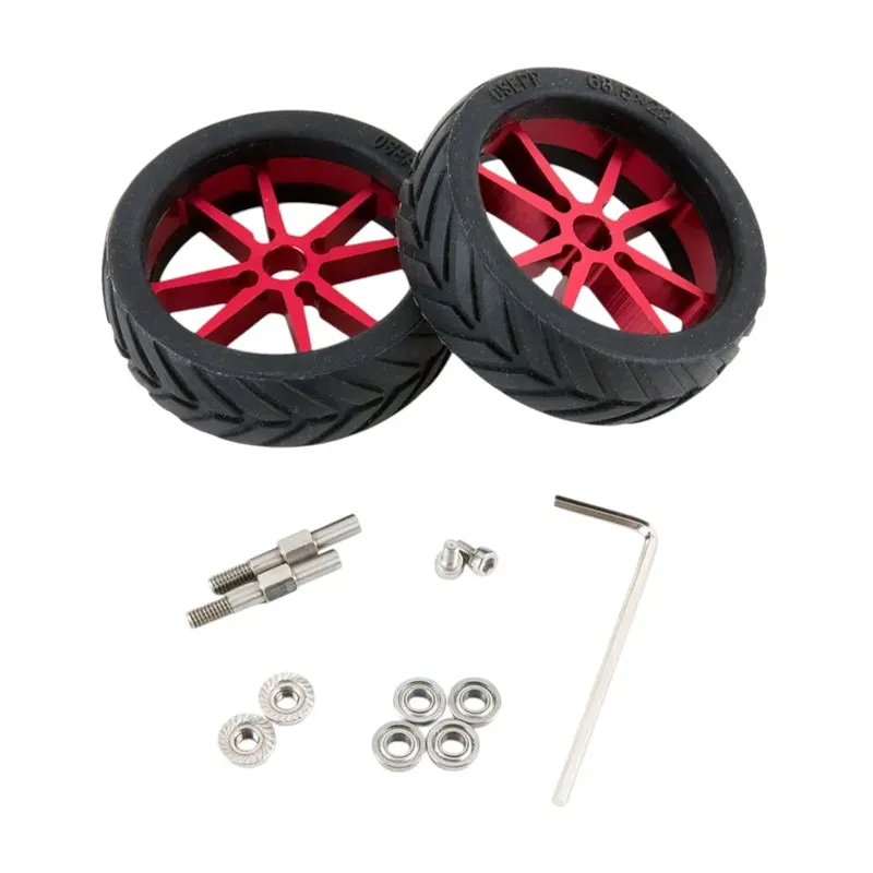 OSEPP RIMWACC Robot Rim and Tire Set, Red Aluminum
