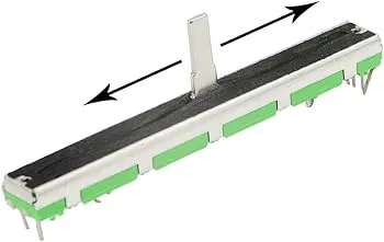 Dual-Gang Linear Slide Pot 10k B103 8-Pin 75mm Green