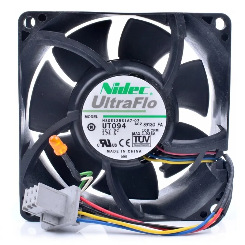 مروحة تبريد Nidec H80E12BS1A7-07 بجهد 12 فولت تيار مستمر 80×80×38 مم