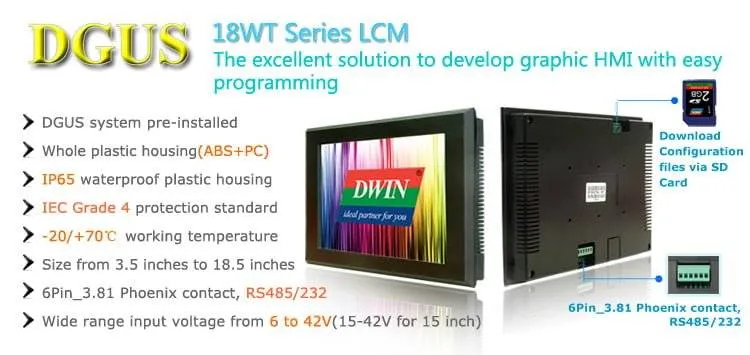 DWIN DGUS 4.3 inch TFT LCD Module DMT48270C043_15WT with Frame