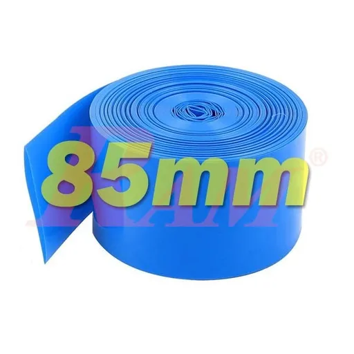 PVC Heat Shrink Tubing for Lithium Battery 85 mm, 1 Meter, Blue