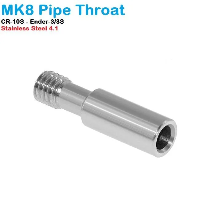 أنبوب تغذية MK8 من الستانلس ستيل بفتحة 4.1 مم بدون أنبوب PTFE