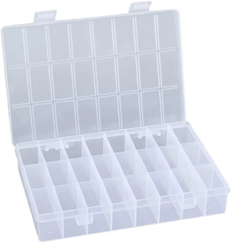 Electronic Components Storage Box 24 Grid 3x8, 19.5x13x3.5cm
