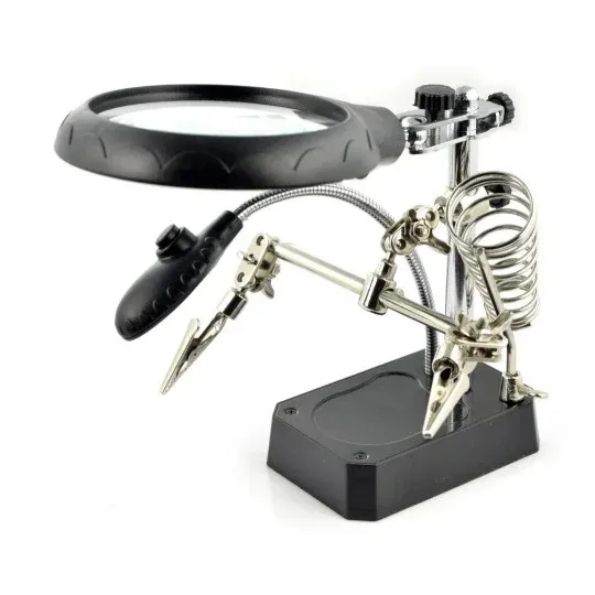 TE-800 LED Magnifier with Auxiliary Clip, AC/DC Interchangeable