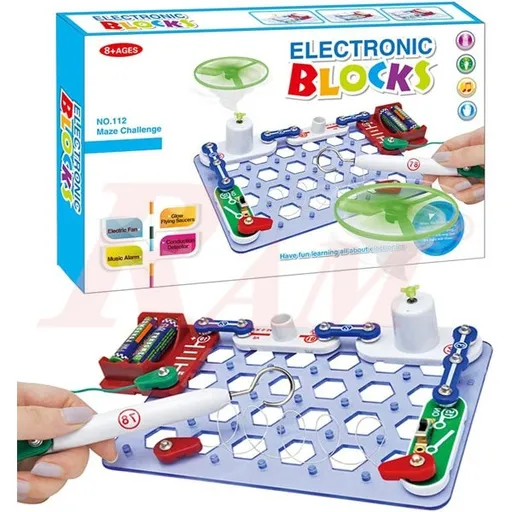 Kids Electric Circuit Kit NO.112 - 16 Parts Maze Challenge STEM Kit