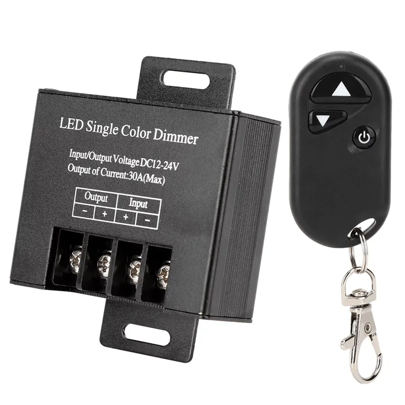 RF LED Dimmer Controller 3-Key Remote 12-24VDC 30A