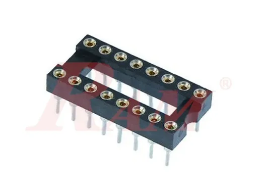 Machine Tooled IC Socket 16-Pin (R8+8) Base