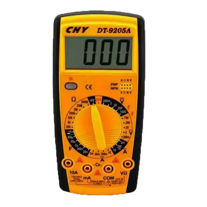 CHY DT-9205A Digital Multimeter with Auto Power-Off, Yellow