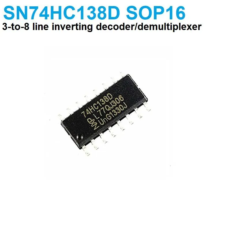 شريحة SN74HC138D فك ترميز من 3 إلى 8 خطوط بغلاف SOIC-16
