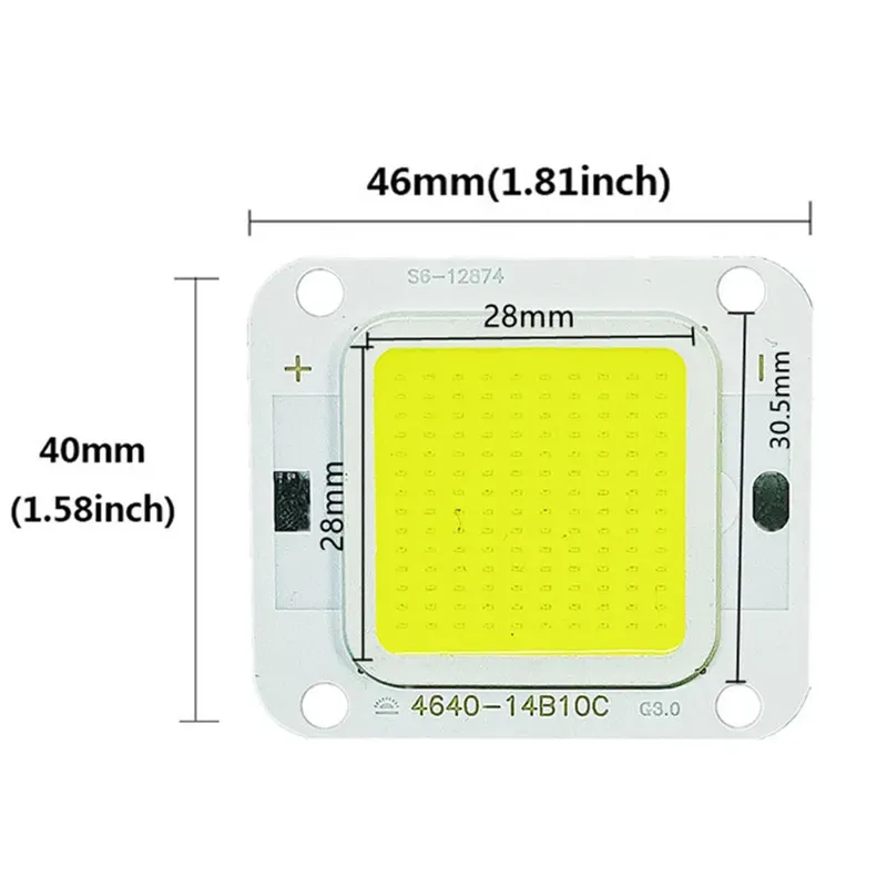 White High-Power SMD LED Bead Chip 70W Class, Single Piece