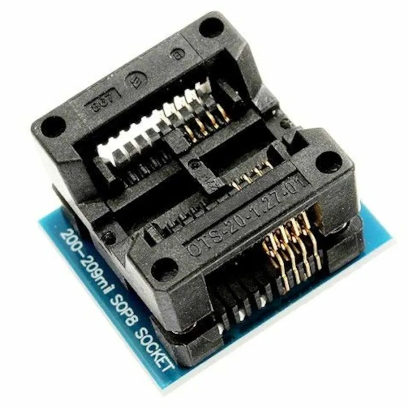 DIP to SOP-8 (200–209 mil) Adapter with Clamshell Test Socket