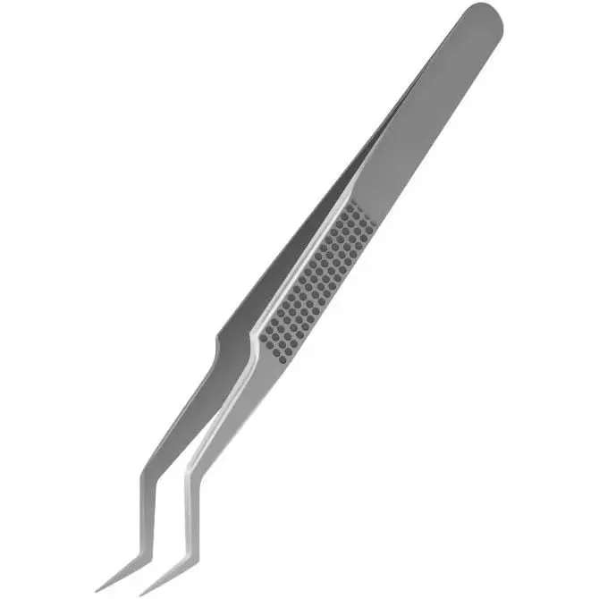 M&R ST-20 Stainless Steel 90 Degree Curved Tip Tweezers