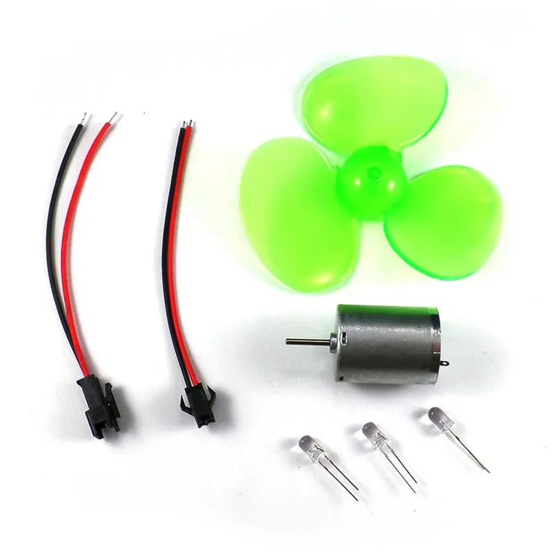 90mm Four-Leaf Micro Wind Generator DC Motor with Propeller & LED
