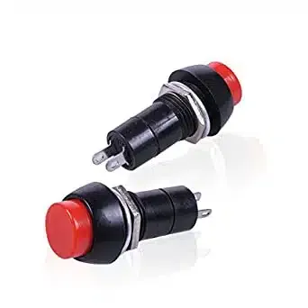 Red Self-Lock Push Button Switch 12mm 2-Pin PBS-11A