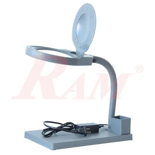 PD310 Glass 10X Desk Magnifier with LED & Cup Holder