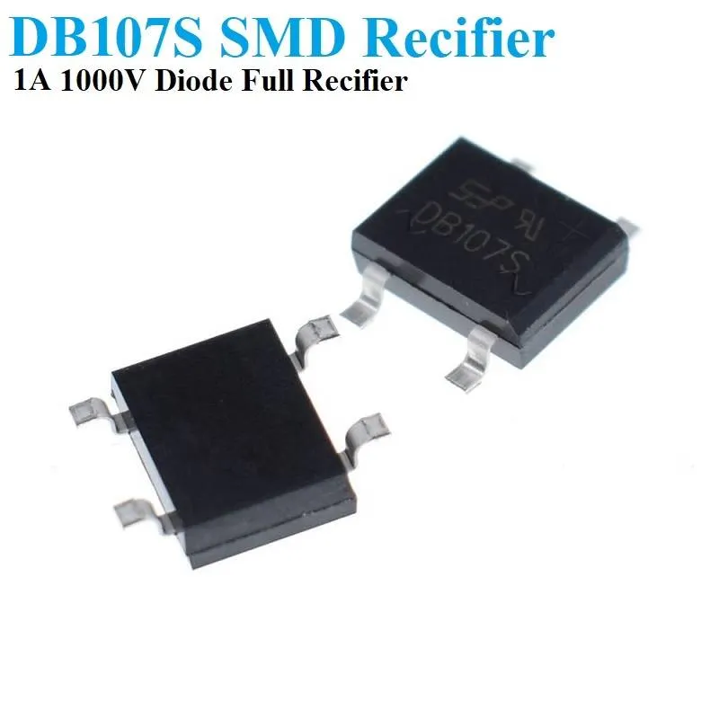 قنطرة توحيد موجة كاملة SMD من نوع DB107S، 1 أمبير، 1000 فولت