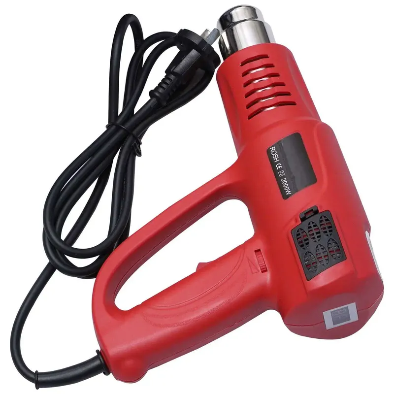 Hot Air Gun 2000W with Temperature Display, Red