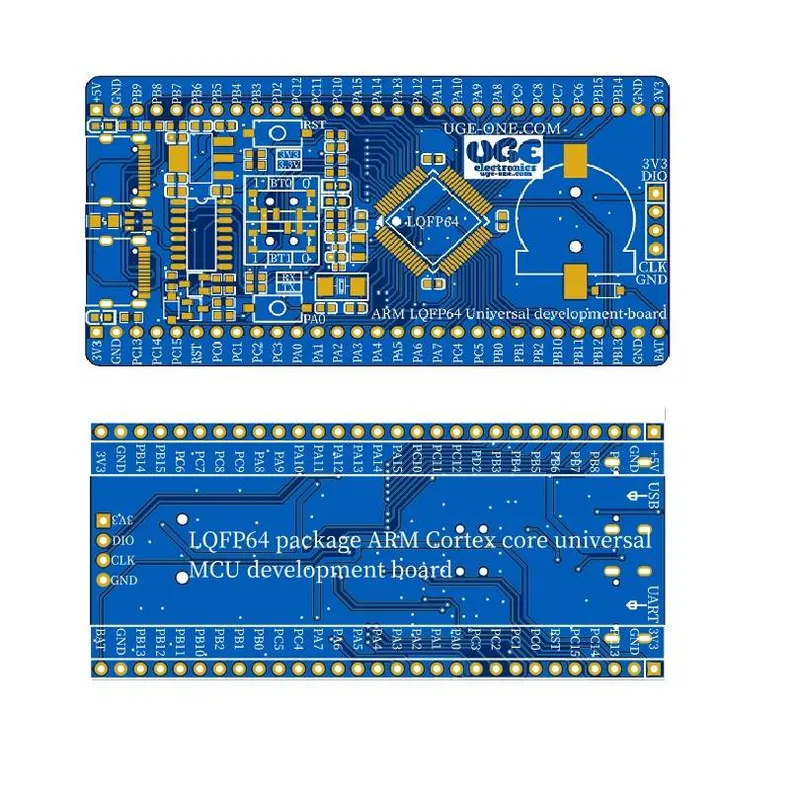 Universal Development PCB for ARM LQFP64 Microcontrollers
