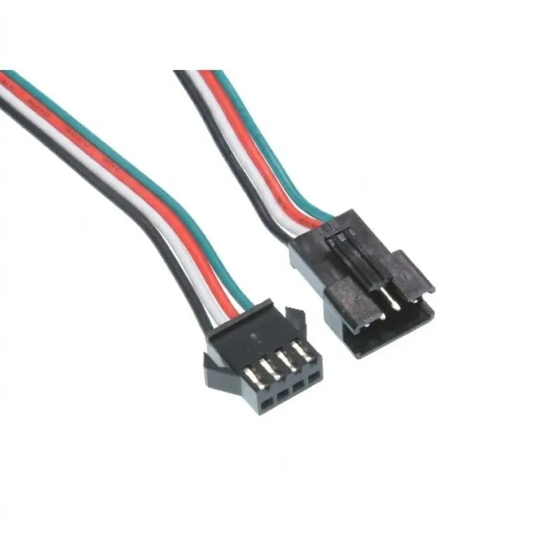 JST SM 4-Pin Male & Female Connector Pair with 20 cm Cable