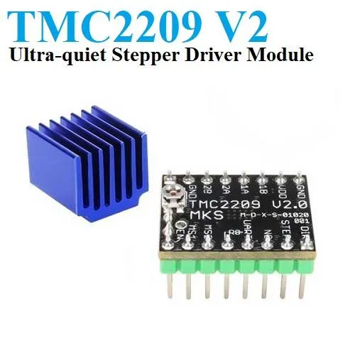 TMC2209 V2.0 Ultra-Quiet Stepper Motor Driver 2A with Heatsink (MKS)