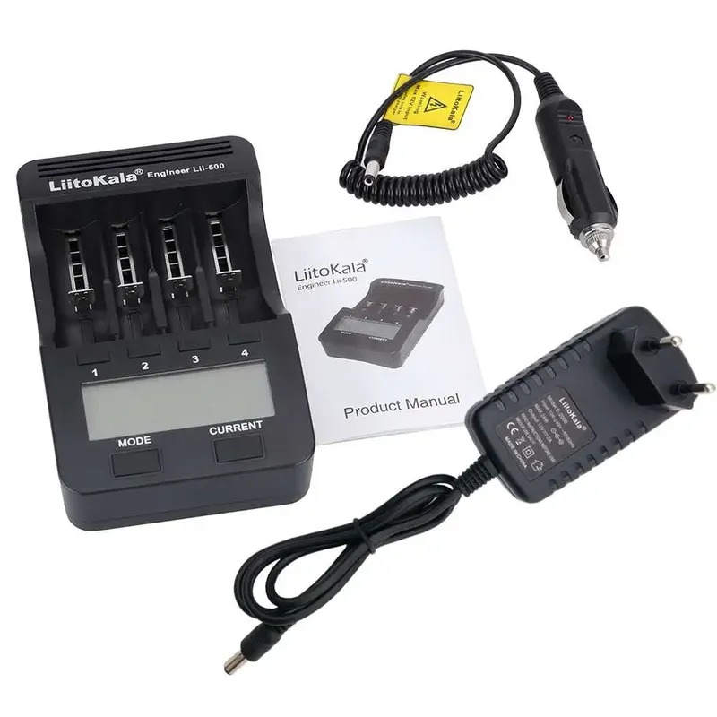 LiitoKala Lii-500 Smart Battery Charger with 12V Adapter