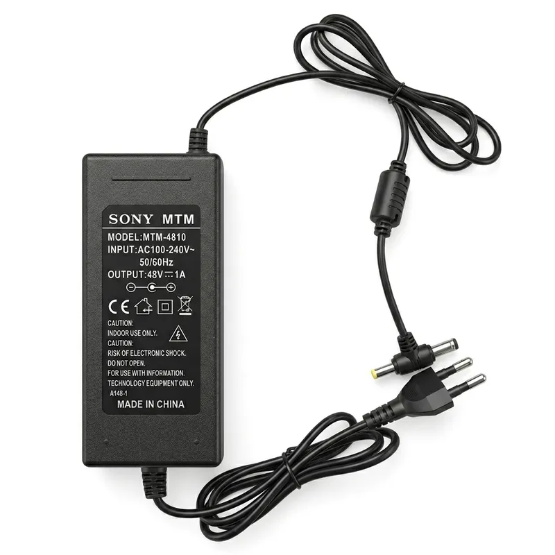 48V 1A Regulated DC Power Adapter with Dual DC Jacks