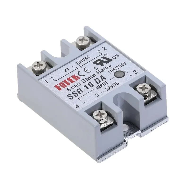 SSR-10DA Solid State Relay 10A, 3–32 VDC Control, 24–380 VAC Load