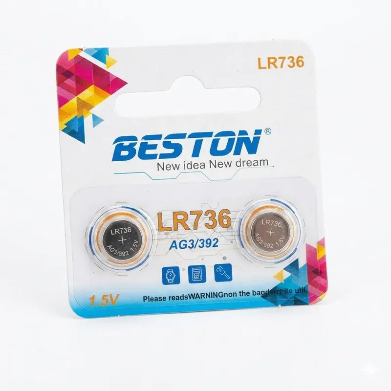 بطارية Beston LR736 (AG3/392) قلوية 1.5V – عبوة 2 قطعة