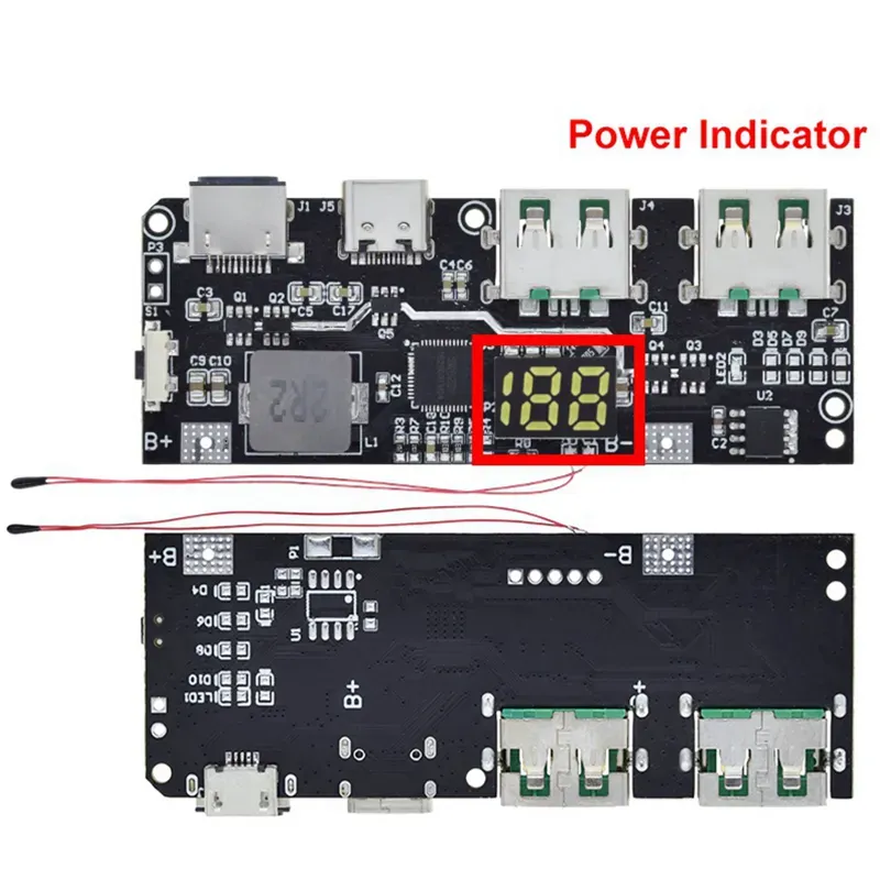 Dual USB 5V 4.5A 22.5W Power Bank Module with 18650 Charging