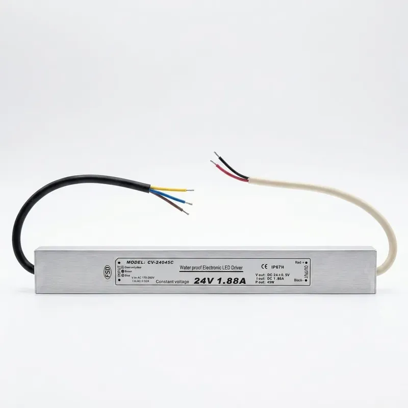 مشغّل LED مقاوم للماء CV-24045C، 24 فولت، 1.88 أمبير، 45 واط، IP67