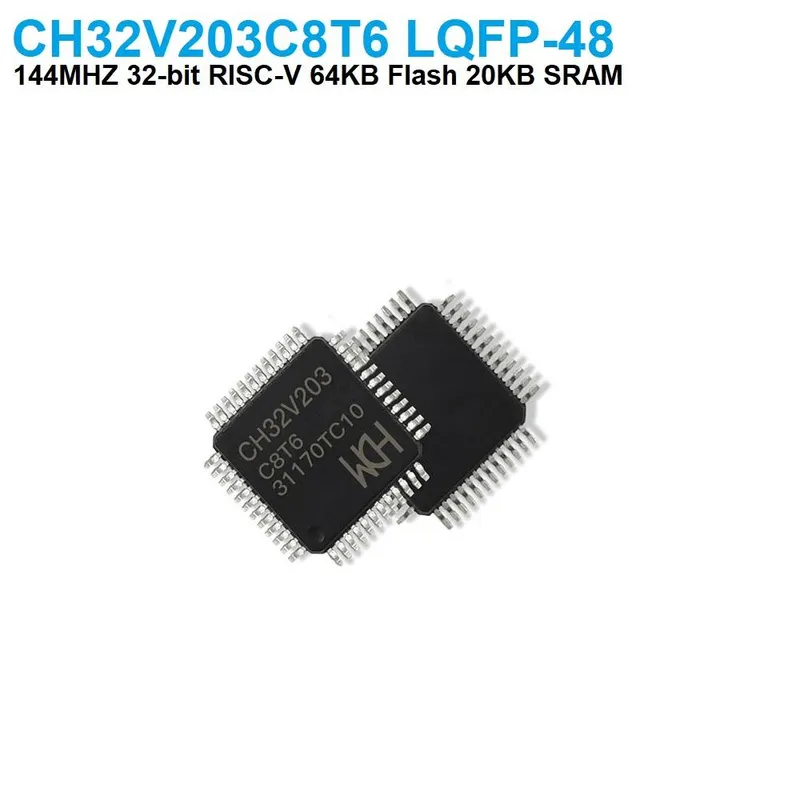 CH32V203C8T6 RISC-V Microcontroller LQFP48 144MHz