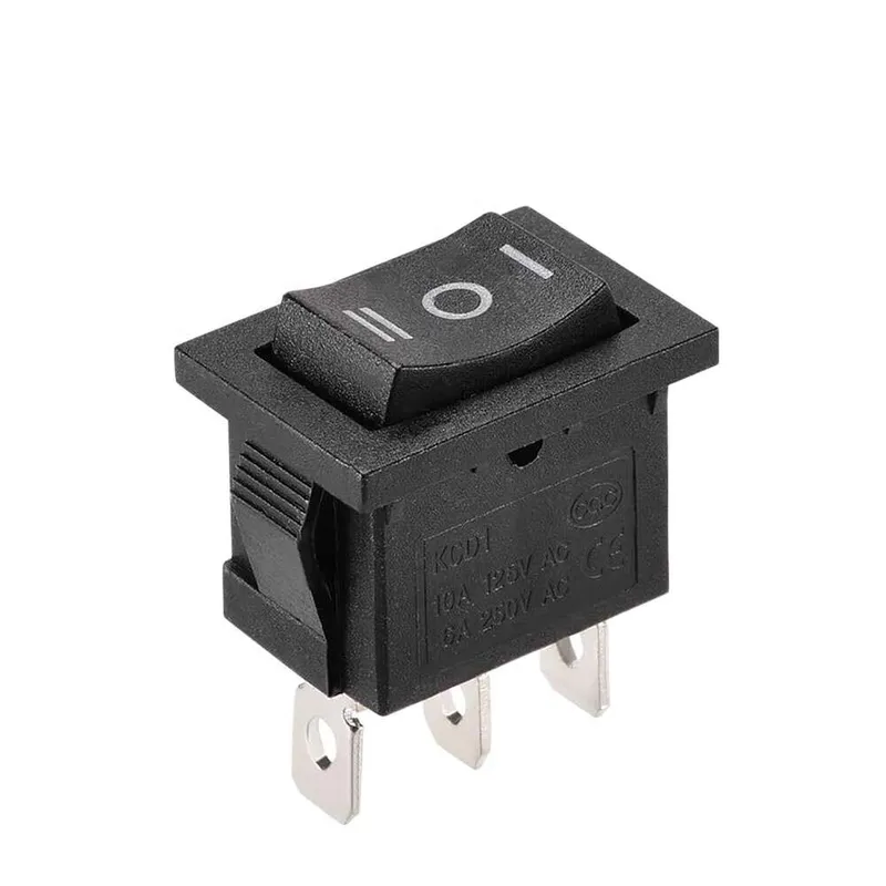ON-OFF-ON Rocker Switch 3-Pin 6A 250V AC