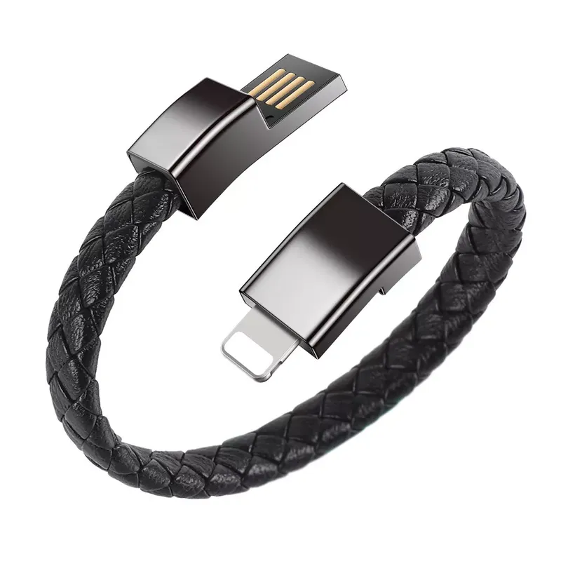 Leather Bracelet USB-A to Lightning Cable, 22.5 cm