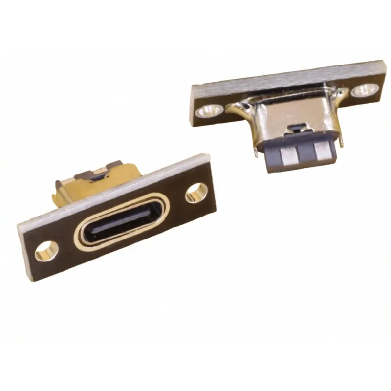 USB Type-C Female Panel Socket 2 Pin Screw Hole (Black Board)