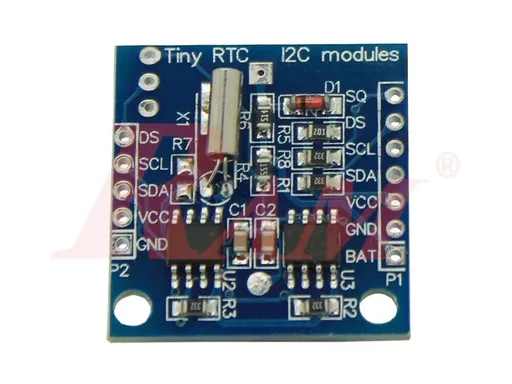 وحدة ساعة الوقت الحقيقي DS1307 مع ذاكرة AT24C32 عبر I2C