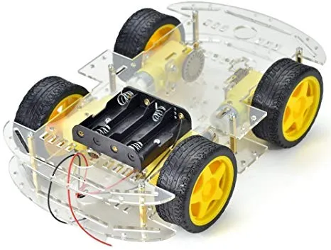Longer 4WD Double-Layer Transparent Acrylic Smart Car Chassis Kit