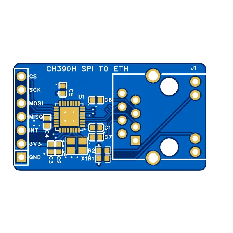 PCB for CH390H SPI Ethernet Controller Module