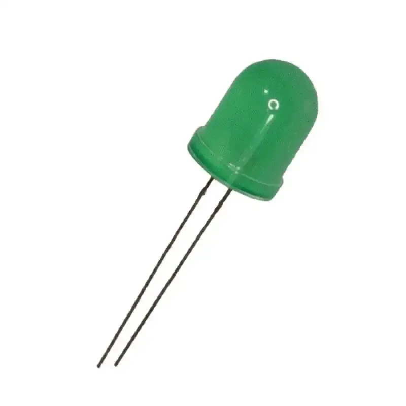Green LED 10mm Through-Hole 3.2V 30mA