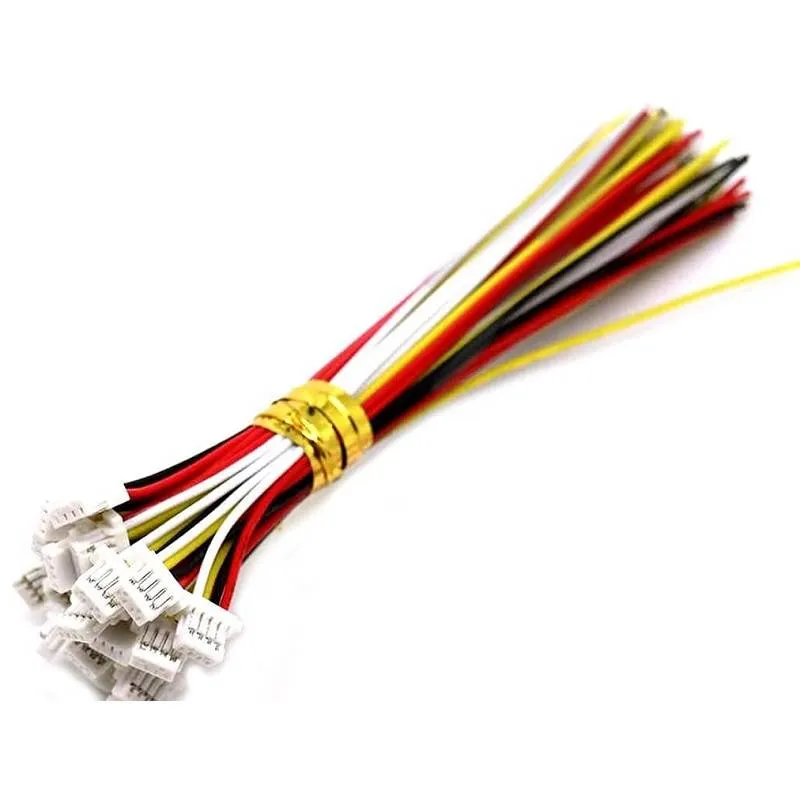 كابل JST SH بأربعة أطراف ورأس مفرد وطول 150 ملم ومقياس سلك 28 AWG