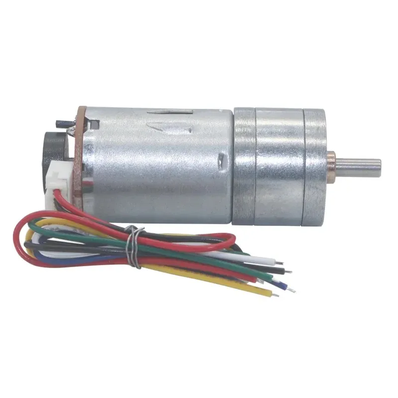 محرك DC بتروس GA25-370 بجهد 12 فولت مع Encoder وسرعة 130 RPM