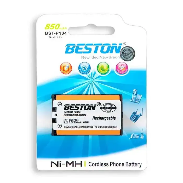 بطارية هاتف لاسلكي Beston BST-P104 من نوع Ni-MH بجهد 3.6 فولت وسعة 850 ملي أمبير