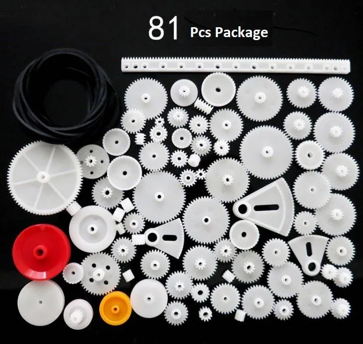 DIY 81-Piece POM Plastic Gear Set, Module 0.5