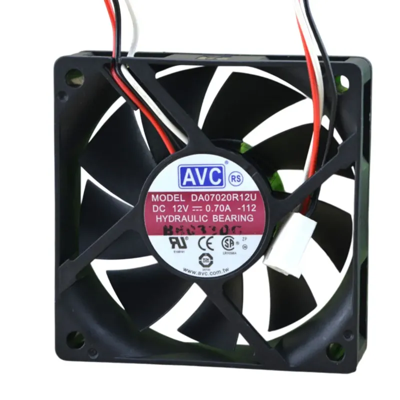 مروحة تبريد AVC DA07020R12U بجهد 12V تيار مستمر بدون فرش بمقاس 70x70x20mm